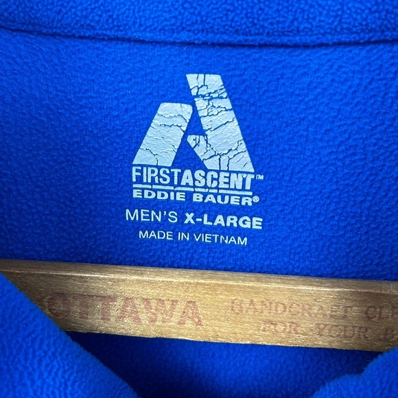 Eddie Bauer Quarter-Zip Pullover Men's Large Pocket Fleece Walk Hike Run Outdoor - Picture 5 of 8